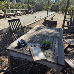 Bocce ball, wine flight, kid friendly