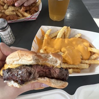 Tom's Coney Island - Burger, superrrr rare, super skippable - American Near Me - Brooklyn, New York