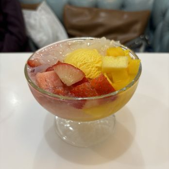Mango Mango Dessert - A3. Strawberry Mango Juice Sago and Lychee Jelly with Mango Ice Cream - Desserts Near Me - Flushing, New York