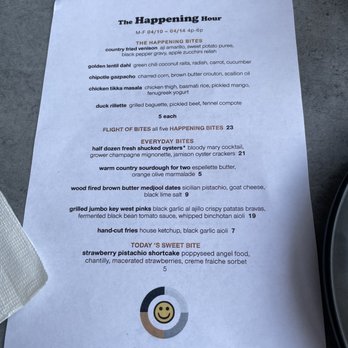 Counter Culture - Happening hour menu 4/10-4/15 - New American Near Me - Tampa, Florida