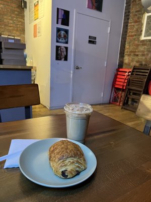 Black Milk Coffee and Crepe by null