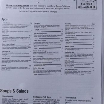 Turner's Seafood - A beautiful menu - Seafood Near Me - Melrose, Massachusetts Turner's Seafood - A beautiful menu - Seafood Near Me - Melrose, Massachusetts