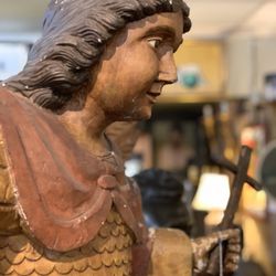 Stewart Galleries - Antique life sized Santos figure of San Miguel