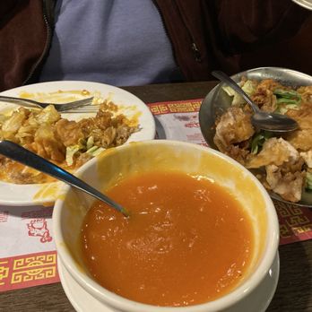Ding Ho Restaurant - War Sue Gai with orange gravy - Chinese Near Me - Columbus, Ohio
