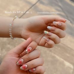 Star Nails & Spa - "Blush" nails inspired (bottom) Glitter nails (top)