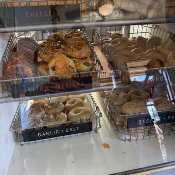 Bagelmania - Some bagels. They have big cinnamon rolls and croissants too. - Coffee & Tea Near Me - Huntington Beach, California