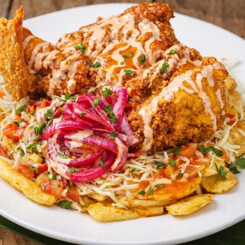 Catracho Restaurant - Pollo con tajadas. Hondurean fried chicken with plantain. - Honduran Near Me - San Jose, California Catracho Restaurant - Pollo con tajadas. Hondurean fried chicken with plantain. - Honduran Near Me - San Jose, California