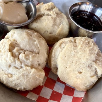 The Eagle Mass Ave - Homemade biscuits with blackberry jam and honey butter - American Near Me - Indianapolis, Indiana