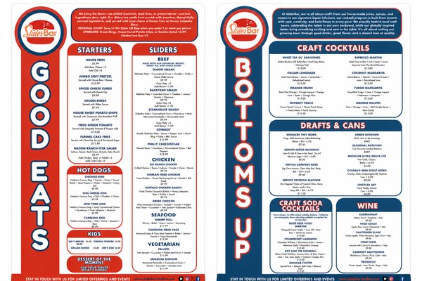 Menu photo 1 SliderBar Bluffton, SC Menu photo 1 SliderBar Bluffton, SC