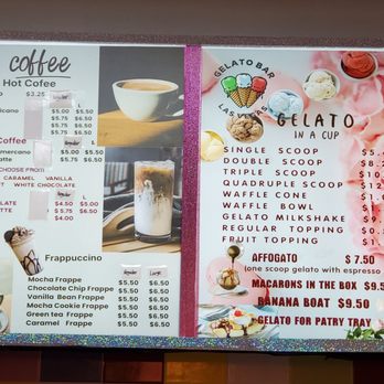 Gelato Bar - Coffee and "gelato" menus - Gelato Near Me - Las Vegas, Nevada