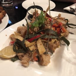 Calamari - way too many tortilla chips on top and barely any calamari underneath.