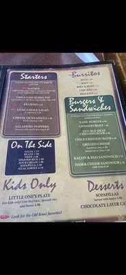 Menu photo 2 Old Road Restaurant Mescalero, NM