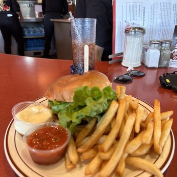 Bob’s Big Boy - My All American Burger w fries combo - come with a salad - American Near Me - Burbank, California