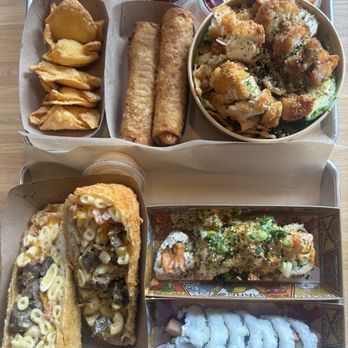 Sus Hi Eatstation - Krab Rangoons Pork & Veg Egg Rolls Sus Hi Roll Steak Mac & Cheese Crunch Burrito - Japanese Near Me - Orlando, Florida Sus Hi Eatstation - Krab Rangoons Pork & Veg Egg Rolls Sus Hi Roll Steak Mac & Cheese Crunch Burrito - Japanese Near Me - Orlando, Florida