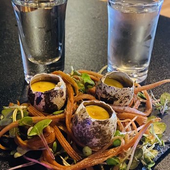 Phatsy Kline's Parlor Lounge - Truffled quail egg shooters, drunken ($18) - Cocktail Bars Near Me - Eureka, California