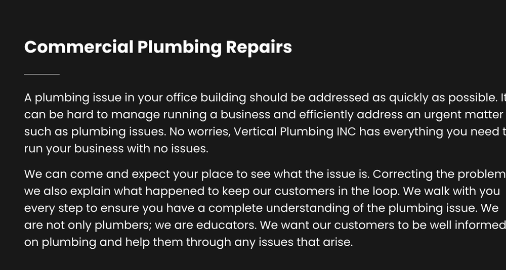 Slide of Vertical Plumbing