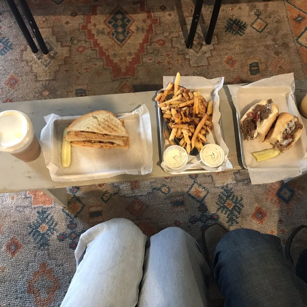 The Grazing Tray - Strawberry Blonde Latte, Chipotle Chicken Bacon Panini, Cheddar and Bacon Fries, Philly Cheesesteak and Mellow Fellow Tea - Cafes Near Me - Jacksonville, North Carolina The Grazing Tray - Strawberry Blonde Latte, Chipotle Chicken Bacon Panini, Cheddar and Bacon Fries, Philly Cheesesteak and Mellow Fellow Tea - Cafes Near Me - Jacksonville, North Carolina