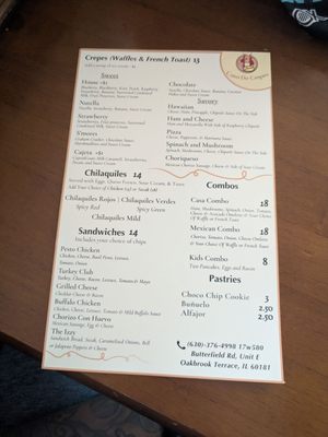 Menu photo 1 Casa De Crepes Oakbrook Terrace, IL