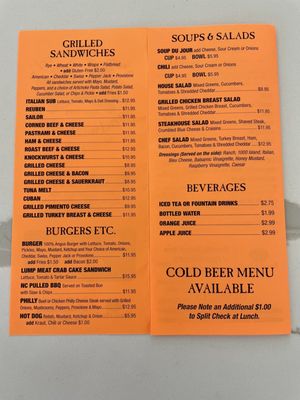 Menu photo 4 Poor Richard's Sandwich Shop Manteo, NC