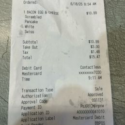 Great food! However I can't eat at a place that charges you $3.00 for taking food to go. Fees at certain places are ridiculous! Great food! However I can't eat at a place that charges you $3.00 for taking food to go. Fees at certain places are ridiculous!