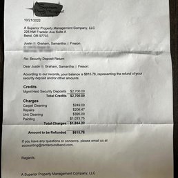 Here's their refund letter