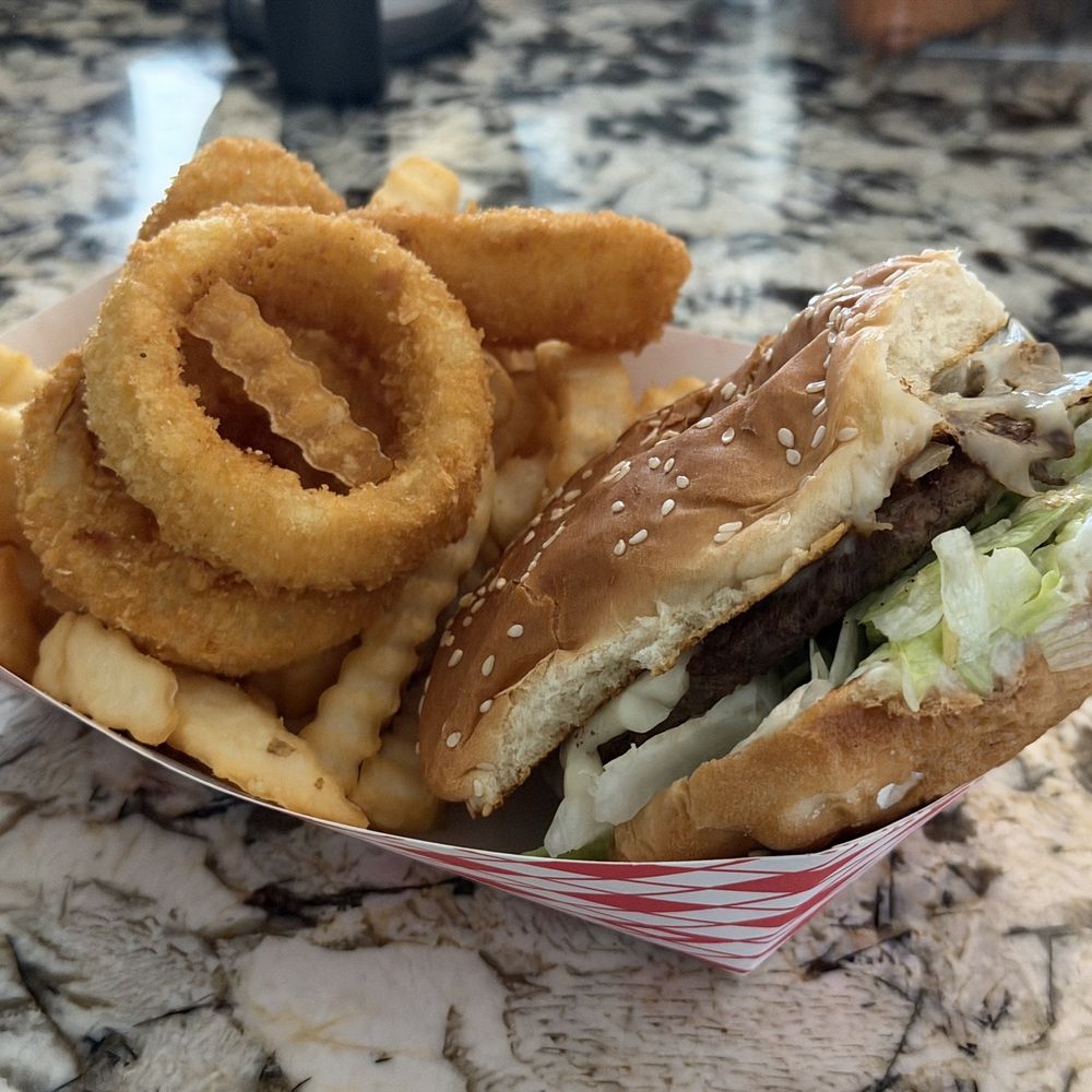 Hazel's Drive In - Monty burger with frings - Diners Near Me - Antioch, California Hazel's Drive In - Monty burger with frings - Diners Near Me - Antioch, California