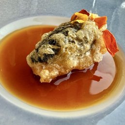 Crispy sea cucumber with prawns, house teriyaki sauce -- really fun and interesting, the sauce was delicious! Crispy sea cucumber with prawns, house teriyaki sauce -- really fun and interesting, the sauce was delicious!