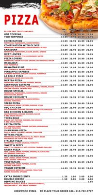 Menu photo 2 Kirkwood Pizza Ottawa, ON