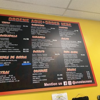 Unos Tacos Y Birria - Menu - Tacos Near Me - Phoenix, Arizona