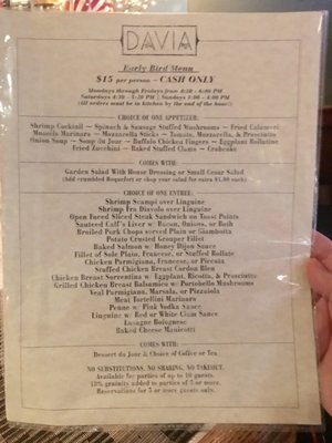 Menu photo 4 Davia Restaurant Fair Lawn, NJ