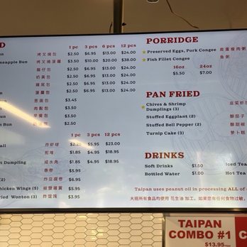 Tai Pan - Left side of the Menu - Dim Sum Near Me - Sacramento, California Tai Pan - Left side of the Menu - Dim Sum Near Me - Sacramento, California