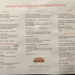 O’Chef Country Kitchen - Current Menu