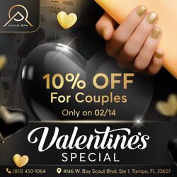 AQ Nails Spa - VALENTINE'S SPECIAL
10% OFF for Couples - Available only on 02/14/2025!