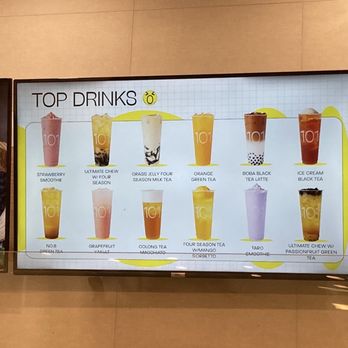 101 BoBa - Drink menu picture display. - Bubble Tea Near Me - Burnaby, British Columbia