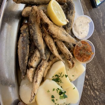 Antonio's Restaurant - Fried sardines and boiled potatoes - Portuguese Near Me - New Bedford, Massachusetts