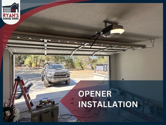 Garage Door Opener Installation - Is your garage door opener acting up? Don’t stress Ryan’s Garage Doors is here to make things easy.
We provide fast, reliable garage door opener repair for homeowners in Sacramento and surrounding areas. Whether your opener stopped working suddenly, makes strange noises, or just won’t connect to your remote, our skilled techs will diagnose the issue and get it fixed in no time.
We service all major brands including LiftMaster, Chamberlain, Genie, and Craftsman. Count on us for honest recommendations, quality repairs, and excellent customer service — all at a fair price. Garage Door Opener Installation - Is your garage door opener acting up? Don’t stress Ryan’s Garage Doors is here to make things easy.
We provide fast, reliable garage door opener repair for homeowners in Sacramento and surrounding areas. Whether your opener stopped working suddenly, makes strange noises, or just won’t connect to your remote, our skilled techs will diagnose the issue and get it fixed in no time.
We service all major brands including LiftMaster, Chamberlain, Genie, and Craftsman. Count on us for honest recommendations, quality repairs, and excellent customer service — all at a fair price.