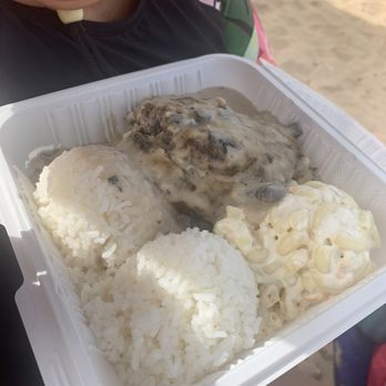 Papa Ole's - Hamburger meat with mushroom gravy - Hawaiian Near Me - Hauula, Hawaii