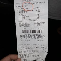 Betty's cut receipt after taking the coupons. Betty's cut receipt after taking the coupons.