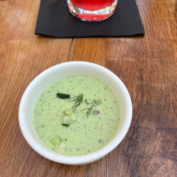 Sylvan Table - Amuse-bouche - cold cucumber & dill soup - New American Near Me - Sylvan Lake, Michigan Sylvan Table - Amuse-bouche - cold cucumber & dill soup - New American Near Me - Sylvan Lake, Michigan