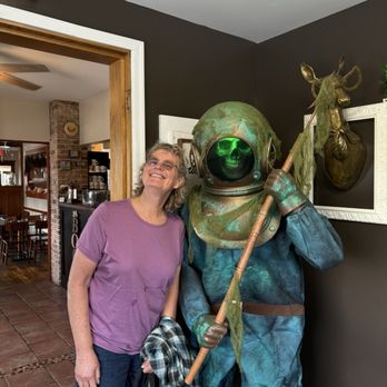 Wild Huckleberry - They decorate for holidays.  My friend and the goblin at the entrance. - Breakfast & Brunch Near Me - Wenatchee, Washington