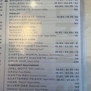 Brigantine - Wine menu - Seafood Near Me - Del Mar, California Brigantine - Wine menu - Seafood Near Me - Del Mar, California