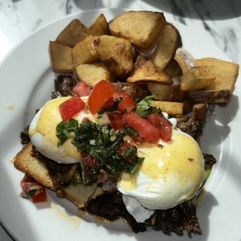 Zakes Cafe - A special for the week: Barbacoa Benedict. Good flavor but very dry due to barely any hollandaise sauce. - New American Near Me - Fort Washington, Pennsylvania