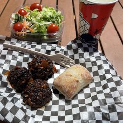 Lazy Bear Lounge - Veggie balls with a side salad