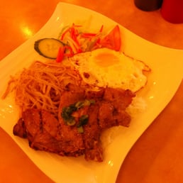 a plate of food on a table