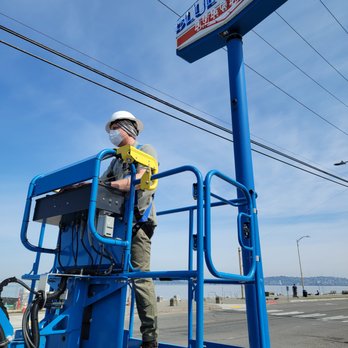 Ohm Electrical Contracting - OHM repaired the Blue Moon Burgers sign in West Seattle. - Electricians Near Me Ohm Electrical Contracting - OHM repaired the Blue Moon Burgers sign in West Seattle. - Electricians Near Me