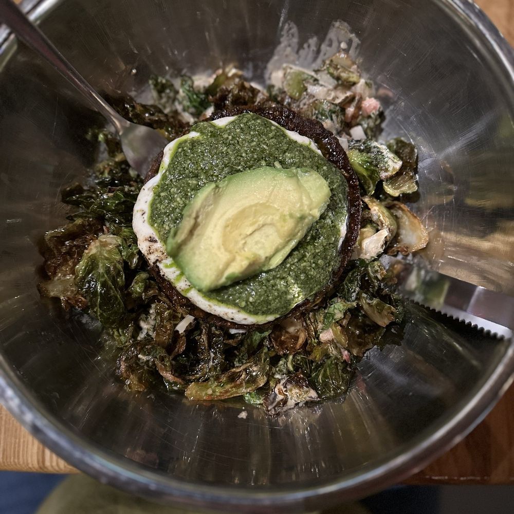 Hopdoddy Burger Bar - El Diablo as a Bowl with Brussels sprouts. - Burgers Near Me - Shreveport, Louisiana Hopdoddy Burger Bar - El Diablo as a Bowl with Brussels sprouts. - Burgers Near Me - Shreveport, Louisiana