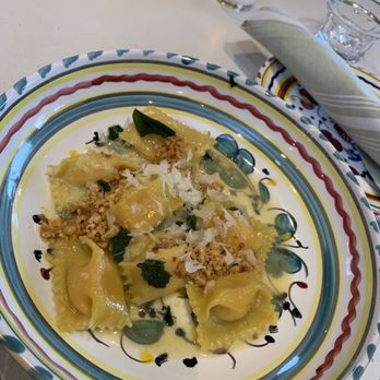 Gioia Cafe & Bar - Ember Butternut Squash Agnolotti dressed with Brown Butter and Hazelnuts (small size - $15) - Italian Near Me - New Haven, Connecticut