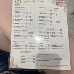 Friendly Nails & Spa - Nail services menu