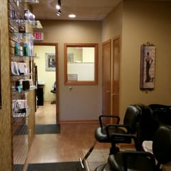 Timeless Trenz Salon - Looking from shampooing area to a private Hairstylist suite.