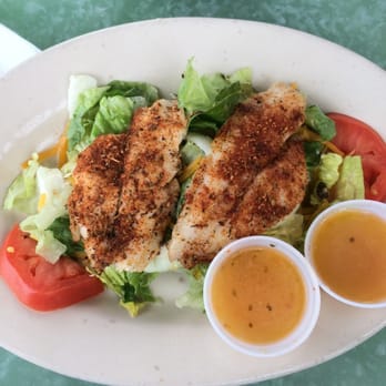 Surf Diner - Blackened flounder salad - Seafood Near Me - Surfside Beach, South Carolina Surf Diner - Blackened flounder salad - Seafood Near Me - Surfside Beach, South Carolina